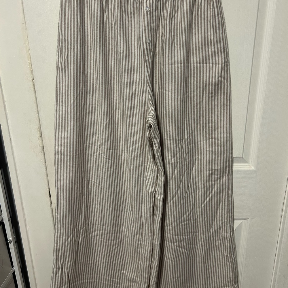 Sincerely Jules Taupe Striped Pants